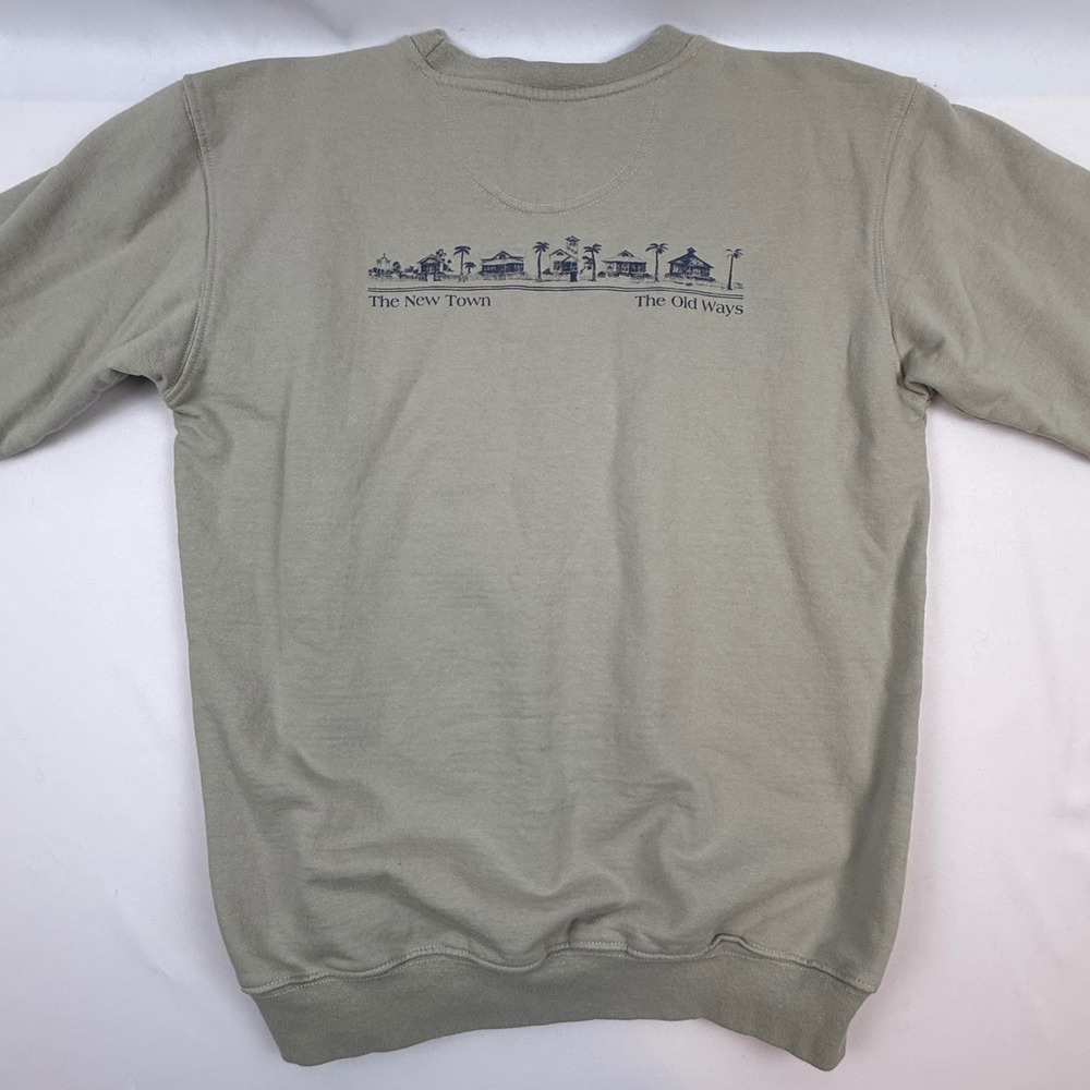 The Seaside Style Womens Medium Sage Green Graphic Crewneck Sweatshirt USA Made - Picture 4 of 9